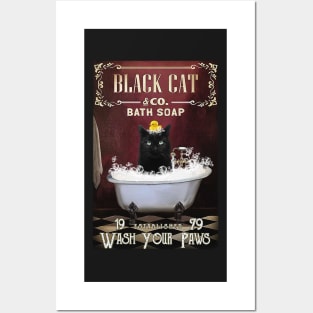 Cat Black Cat Bath Soap Posters and Art